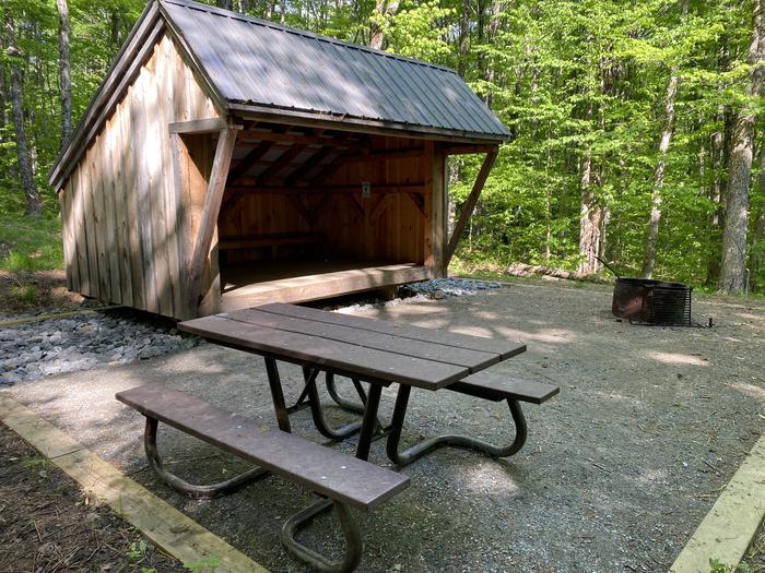Walk In Campsite #8 with shelterA photo of Site 8 of Loop  at Grout Pond Campground with Picnic Table, Shade, Tent Pad, Lean To / Shelter