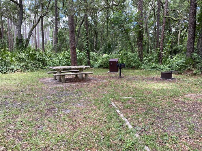 A photo of Site 7 of Loop Lake Dorr at Lake Dorr Campground with Picnic Table, Fire Pit, Shade, Food Storage
