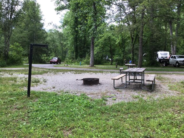 Davidson River Campground, Site 72, Dogwood Loop. Double - pull thru site. Water spigot across from site.  One site from bathhouse. 