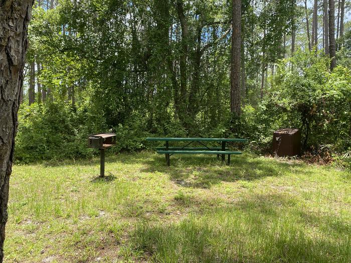 A photo of Site 14 of Loop Lake Dorr at Lake Dorr Campground with Picnic Table, Fire Pit, Food Storage