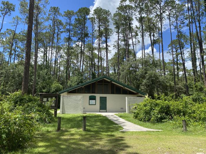 A photo of facility Lake Dorr Campground bathroom and shower house.