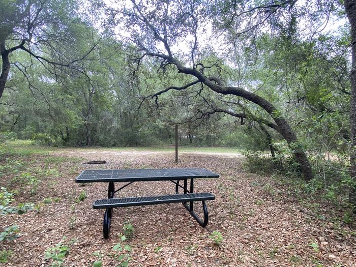 A photo of facility Big Bass Campground (FL) with Picnic Table, Fire Pit, Shade, Full Hookup