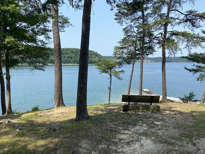 A photo of facility CUMBERLAND POINT CAMPGROUND with Boat Ramp, Picnic Tables, day use grills, benches and panoramic views of Lake Cumberland.