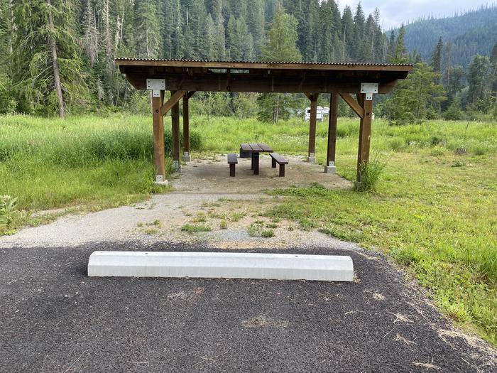 A photo of Site B028 of Loop B at KIT PRICE with Picnic Table, Fire Pit, Shade