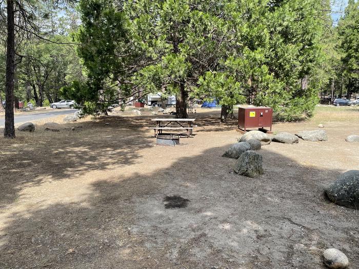 Food locker, picnic table, and fire ringSite 57
