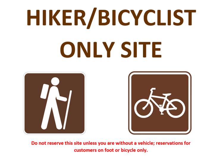 Hiker/Bicyclist Site ONLY