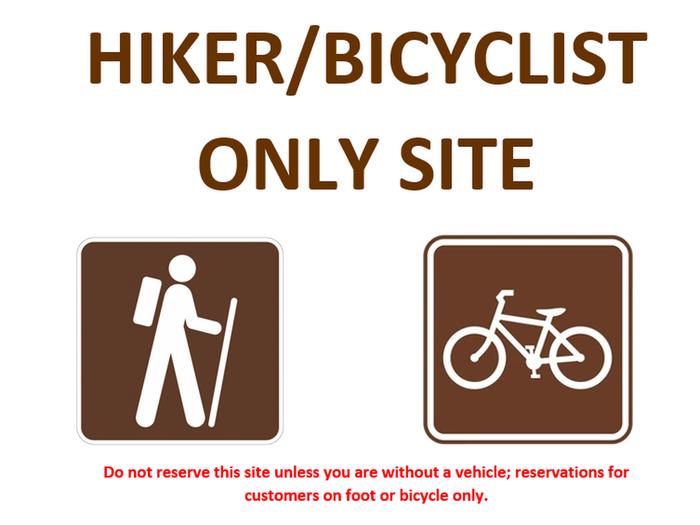 Hiker/Bicyclist Site ONLY