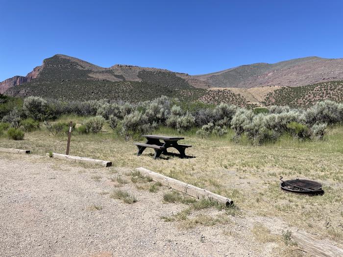 A photo of Site 13 of Loop  at Gates of Lodore Campground with Picnic Table, Fire Pit