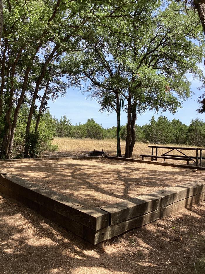 A photo of Site 006 of Loop TEJAS PARK at TEJAS PARK with Picnic Table, Tent Pad, Lantern Pole