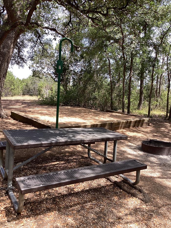 A photo of Site 007 of Loop TEJAS PARK at TEJAS PARK with Picnic Table, Tent Pad, Lantern Pole