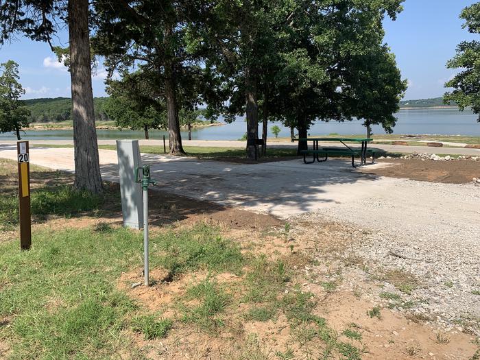 A photo of Site 20 of Loop WIRS at WASHINGTON IRVING SOUTH with Picnic Table, Electricity Hookup, Fire Pit, Shade, Water Hookup