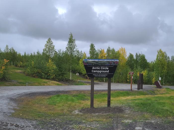 Campground Portal SignThe Entrance sign at the Arctic Circle Campground