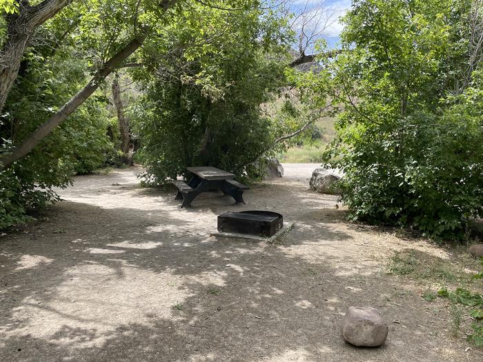 A photo of Site 2 of Loop  at Rainbow Park Campground with Picnic Table, Fire Pit, Shade