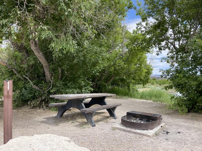 A photo of Site 1 of Loop  at Rainbow Park Campground with Picnic Table, Fire Pit, Shade