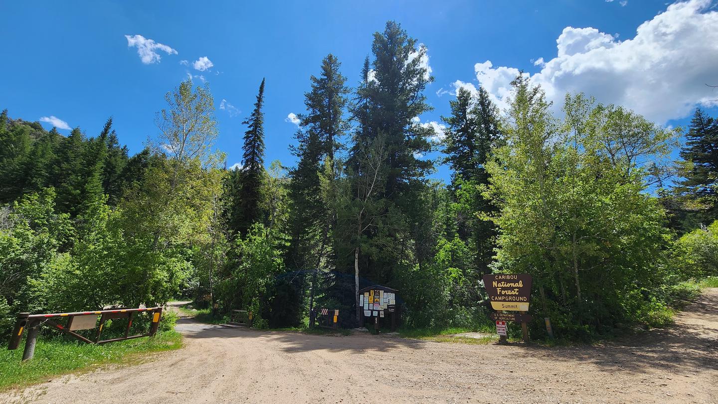 The entrance to Malad Summit Campground