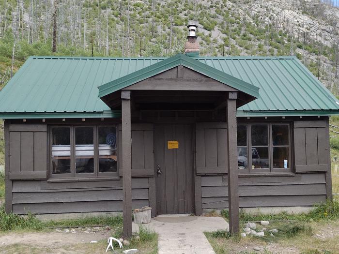 Full view of front of West Fork CabinBright West Fork Cabin