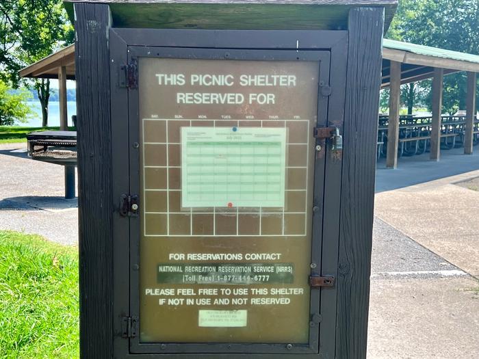 Picnic Reservation Calendar for Old Hickory BeachReservation Calendar Lists Reservations for the Current Month. Picnic Shelter is First Come, First Serve if There Are No Posted Reservations for Day of Visit. 