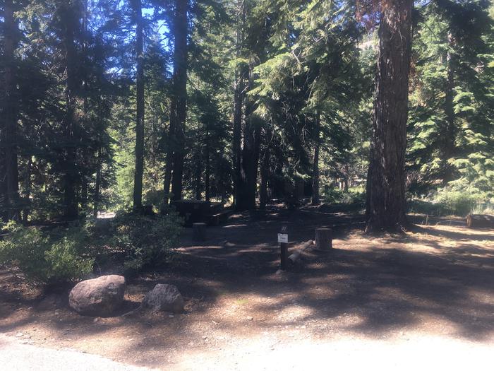 A photo of Site 022 of Loop SILV at Silver Creek with Picnic Table, Fire Pit, Shade, Food Storage, Tent Pad