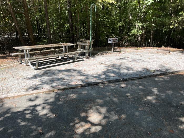A photo of Site 22 of Loop RFOR at BLUFF CREEK with Picnic Table, Electricity Hookup, Fire Pit, Shade, Lantern Pole, Water Hookup