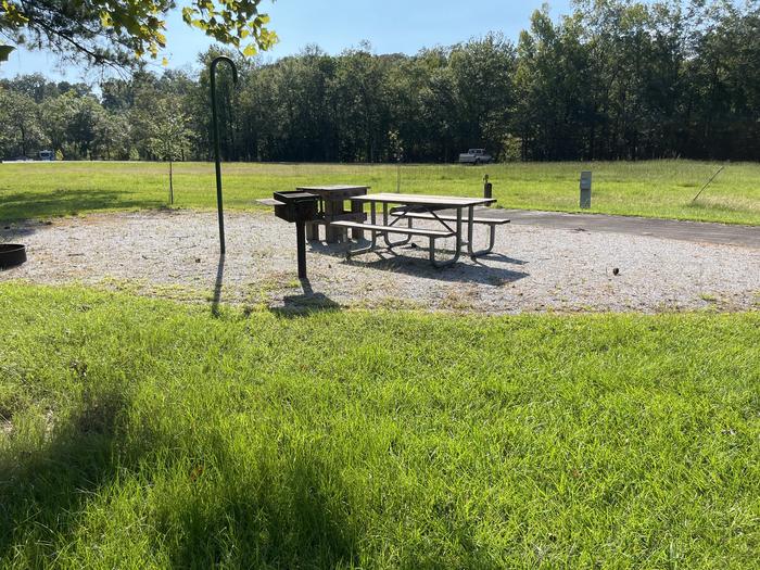 A photo of Site 47 of Loop RFOR at BLUFF CREEK with Picnic Table, Electricity Hookup, Fire Pit, Lantern Pole, Water Hookup