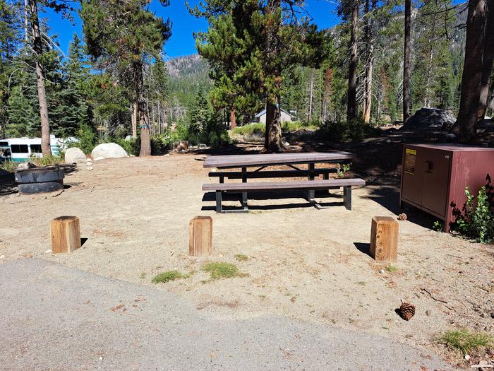 Rancheria # 75Picnic table, bear bin and firepit