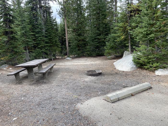 A photo of Site 24 of Loop Anthony Lake at Anthony Lake with Picnic Table, Fire Pit, Shade, Tent Pad