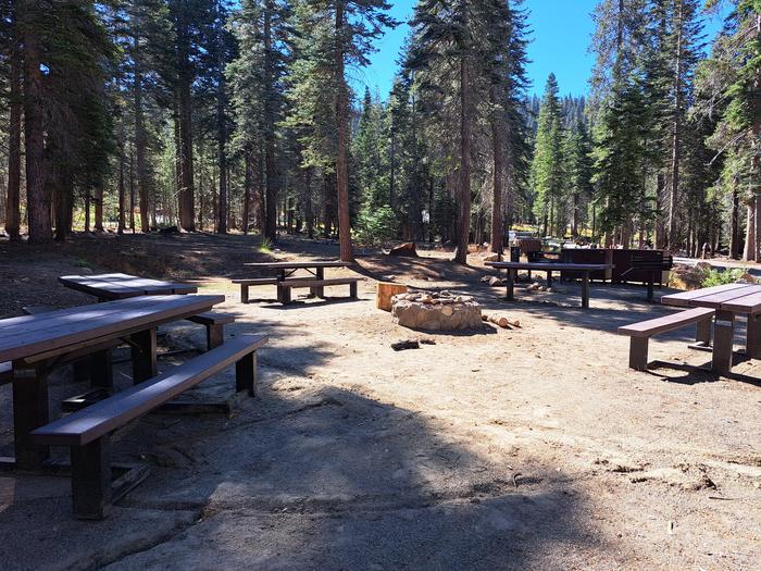 Jeffery Pine Group SitePicnic tables, bean bins and firepits
