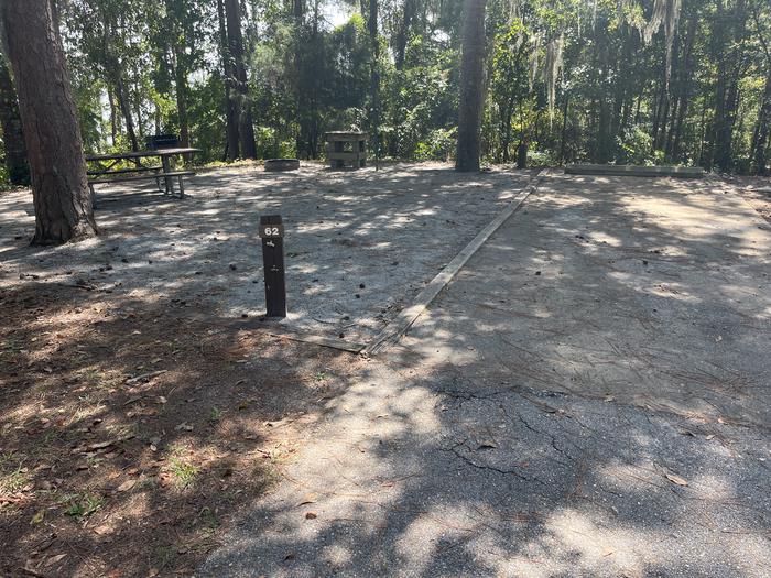 A photo of Site 62 of Loop SLOO at HARDRIDGE CREEK with Picnic Table, Electricity Hookup, Sewer Hookup, Fire Pit, Full Hookup, Lantern Pole, Water Hookup
