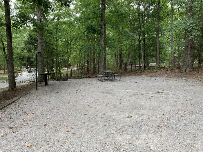 A photo of Site 218 of Loop D at NORTH BEND PARK with Picnic Table, Fire Pit, Lantern Pole