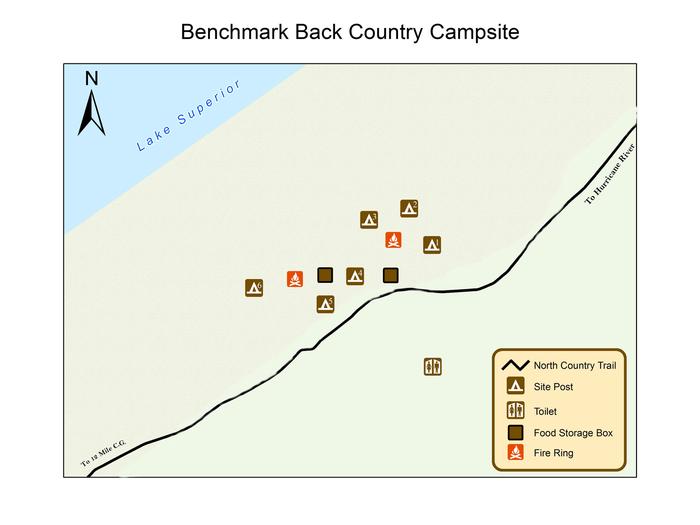 Map of Benchmark Backcountry Campground