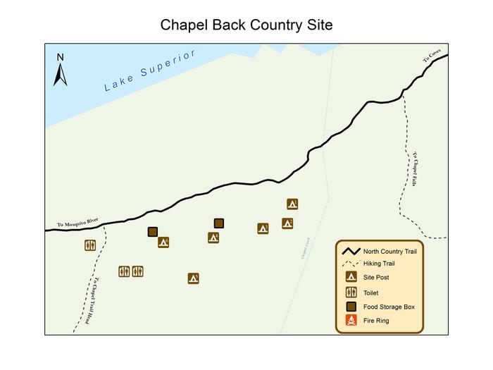 Map of Chapel Beach Backcountry Campground