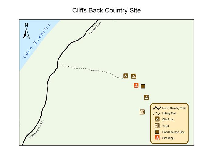 Map of Cliffs Backcountry Campground