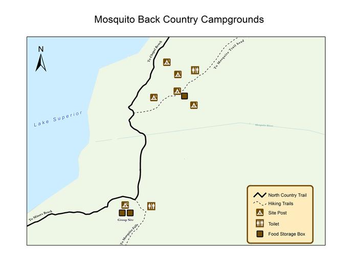 Map of Mosquito River Backcountry Campground
