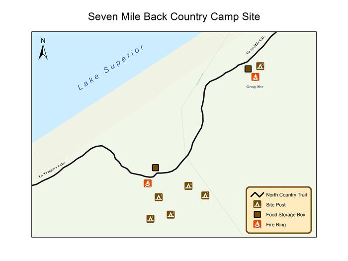 Map of Sevenmile Backcountry Campground