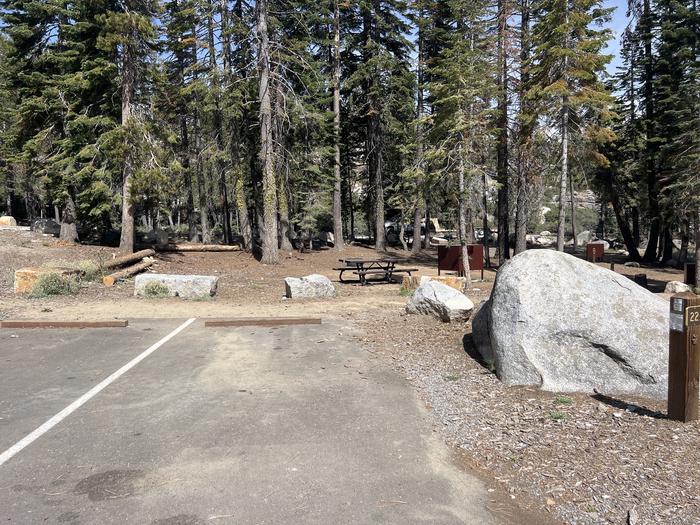 A photo of Site 22 of Loop 2 at Northshore Campground - Loon Lake (CA) with Fire Pit