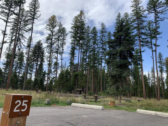 A photo of Site BLS25 in Loop 2 at Big Larch Campground with campsite marker, parking area.A photo of Site BLS25 in Loop 2 at Big Larch Campground with campsite marker, parking area. 