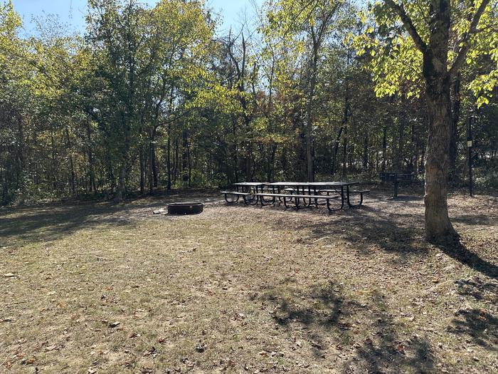 A photo of Site Cluster Site #2 of Loop Two Rivers Cluster Sites at TWO RIVERS with Picnic Table, Fire Pit, Lantern Pole