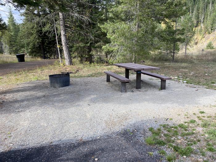 A photo of Site C054 of Loop C at KIT PRICE with Picnic Table, Fire Pit, Shade