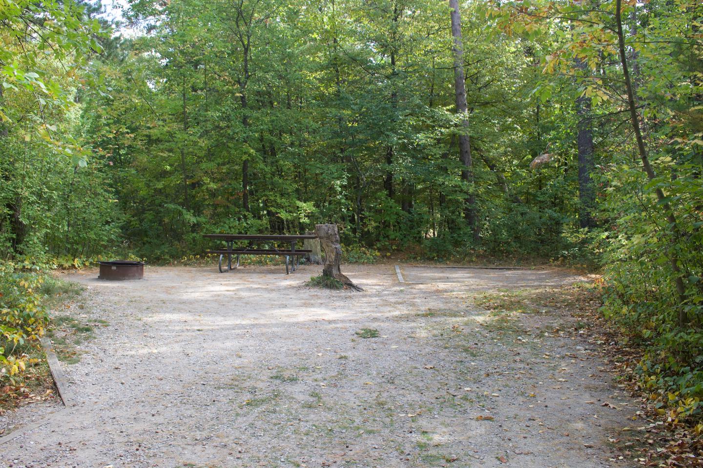 Campsite #40, view from the parking toward the site