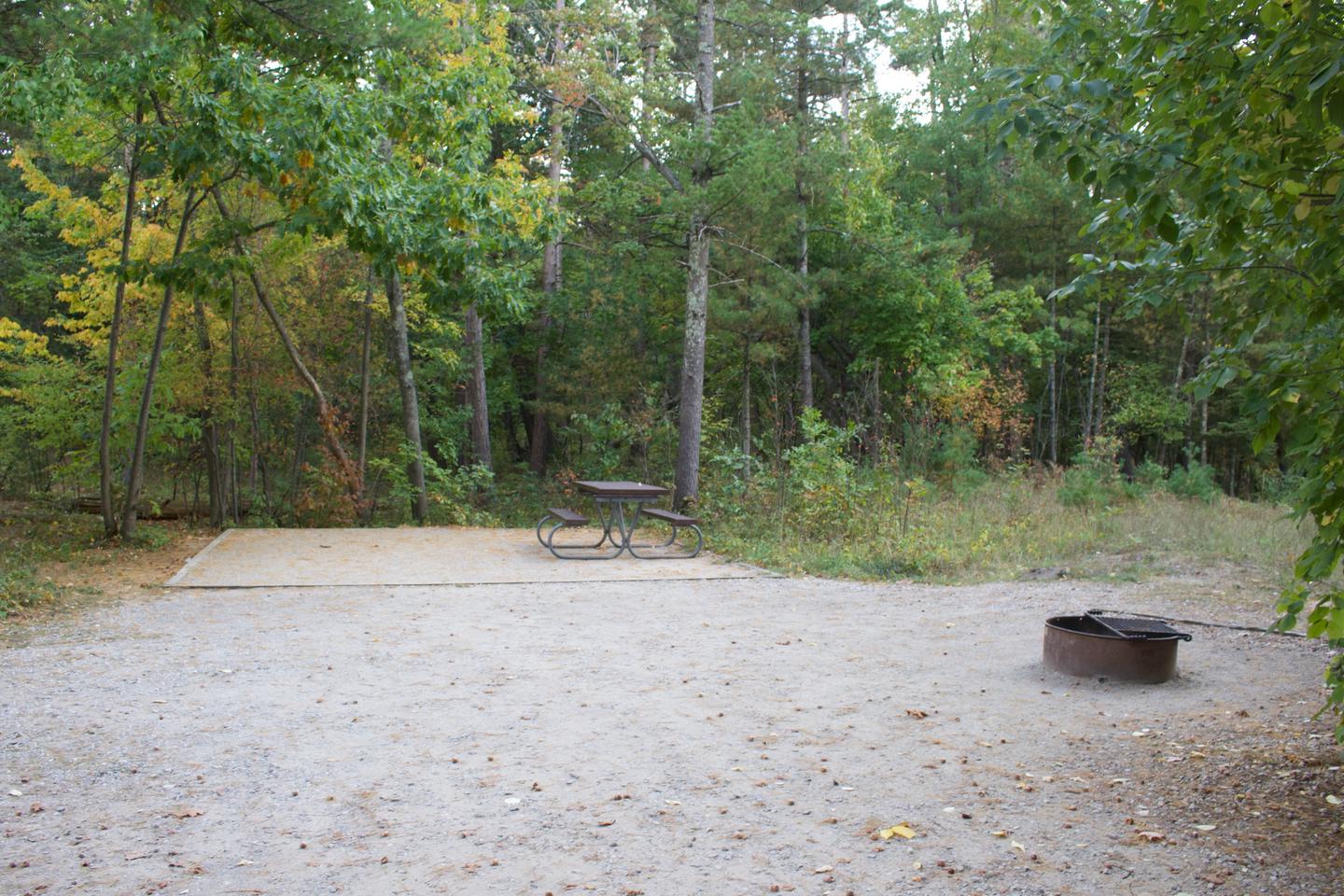 Campsite #52, view from the site toward the tent pad