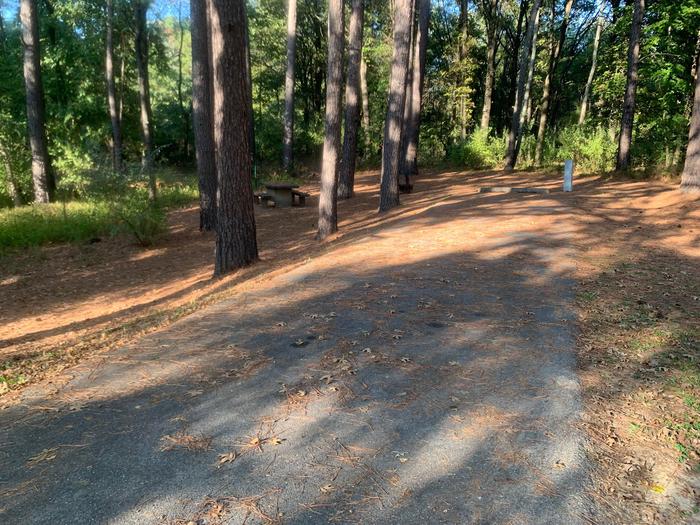 This site is located on the loop of the campsite. There a lots of trees and the hookups are at the rear of the paved parking pad. 