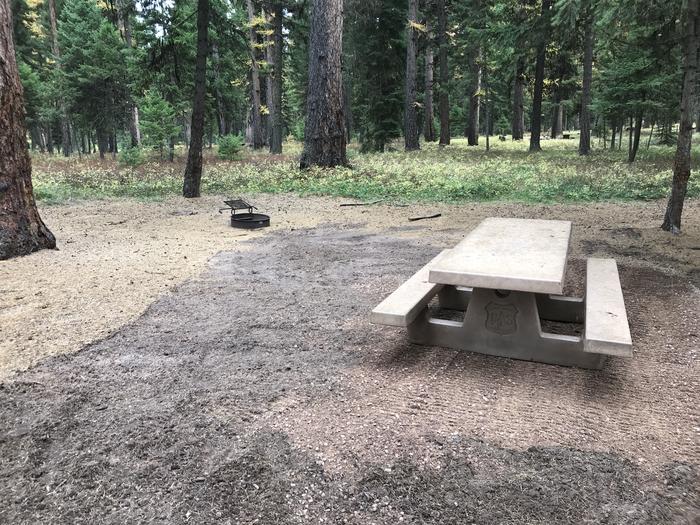 A photo of Site SLS4 in Loop 1 at Seeley Lake Lolo Campground (MT) with picnic table, campfire ring.A photo of Site SLS4 in Loop 1 at Seeley Lake Lolo Campground (MT) with picnic table, campfire ring. 