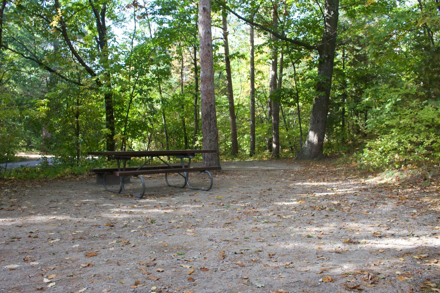 Campsite #58, view from the parking toward the site