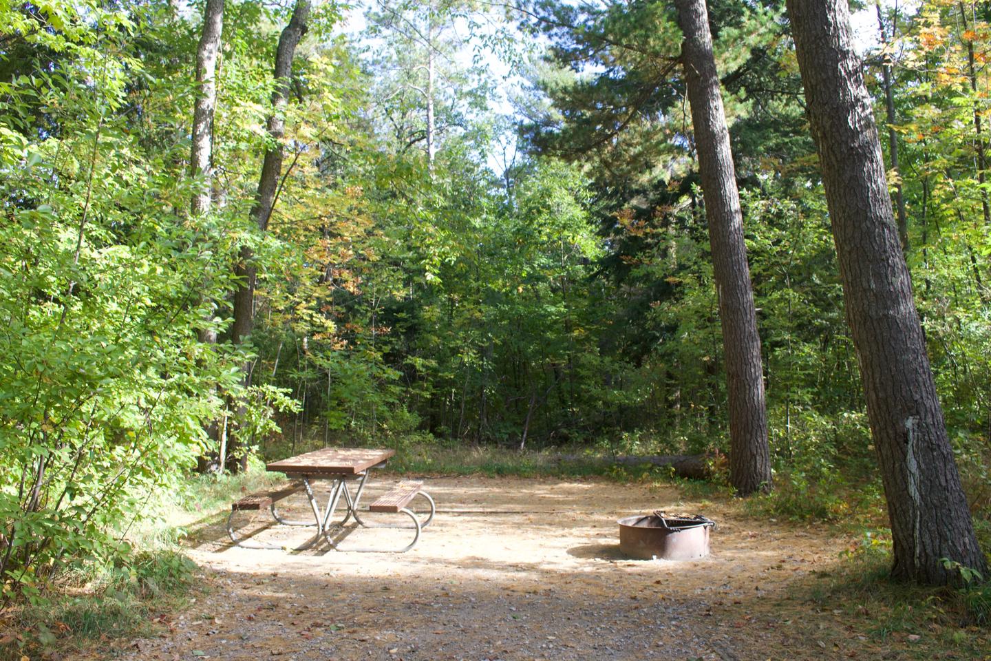 Campsite #63, view from the parking toward the site and tent pad