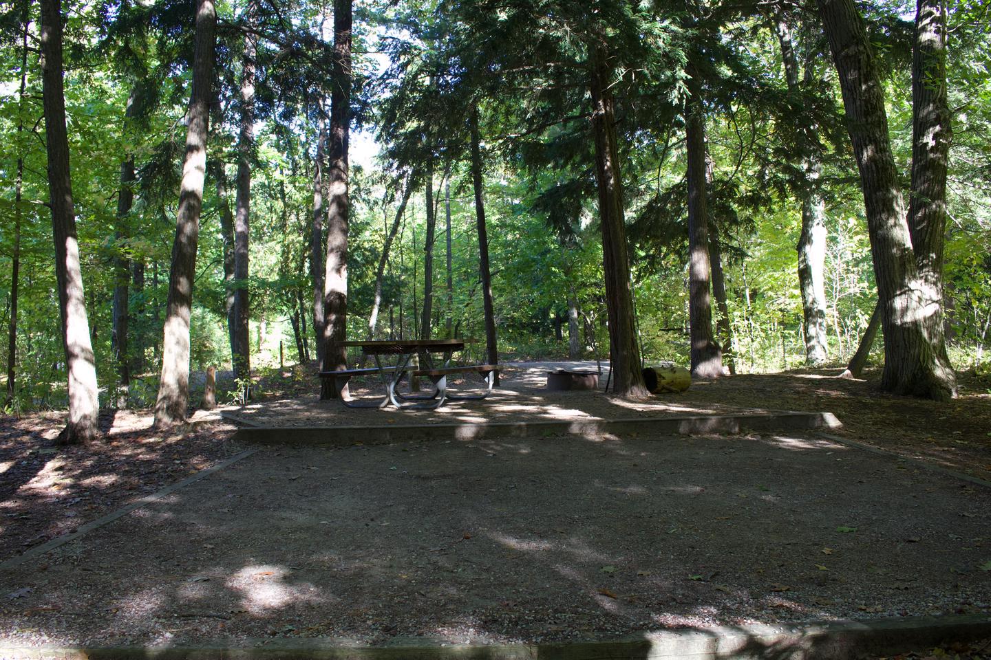 Campsite #75, view from the tent pad toward the site