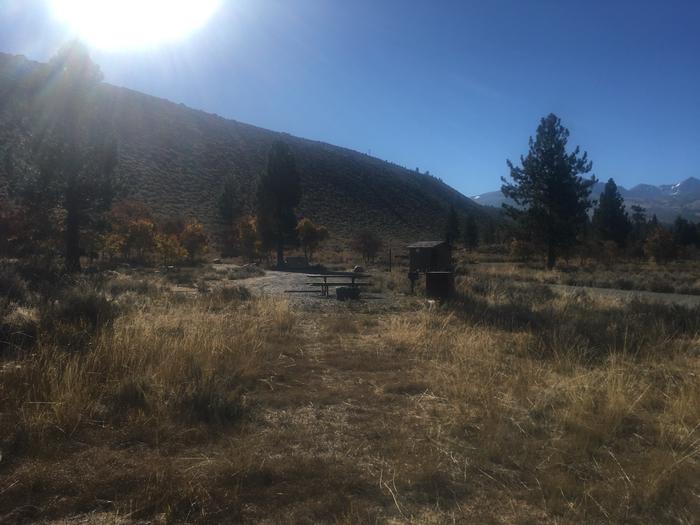 A photo of Site 028 of Loop NORTH at HONEYMOON FLAT with Picnic Table, Fire Pit, Food Storage, Tent Pad