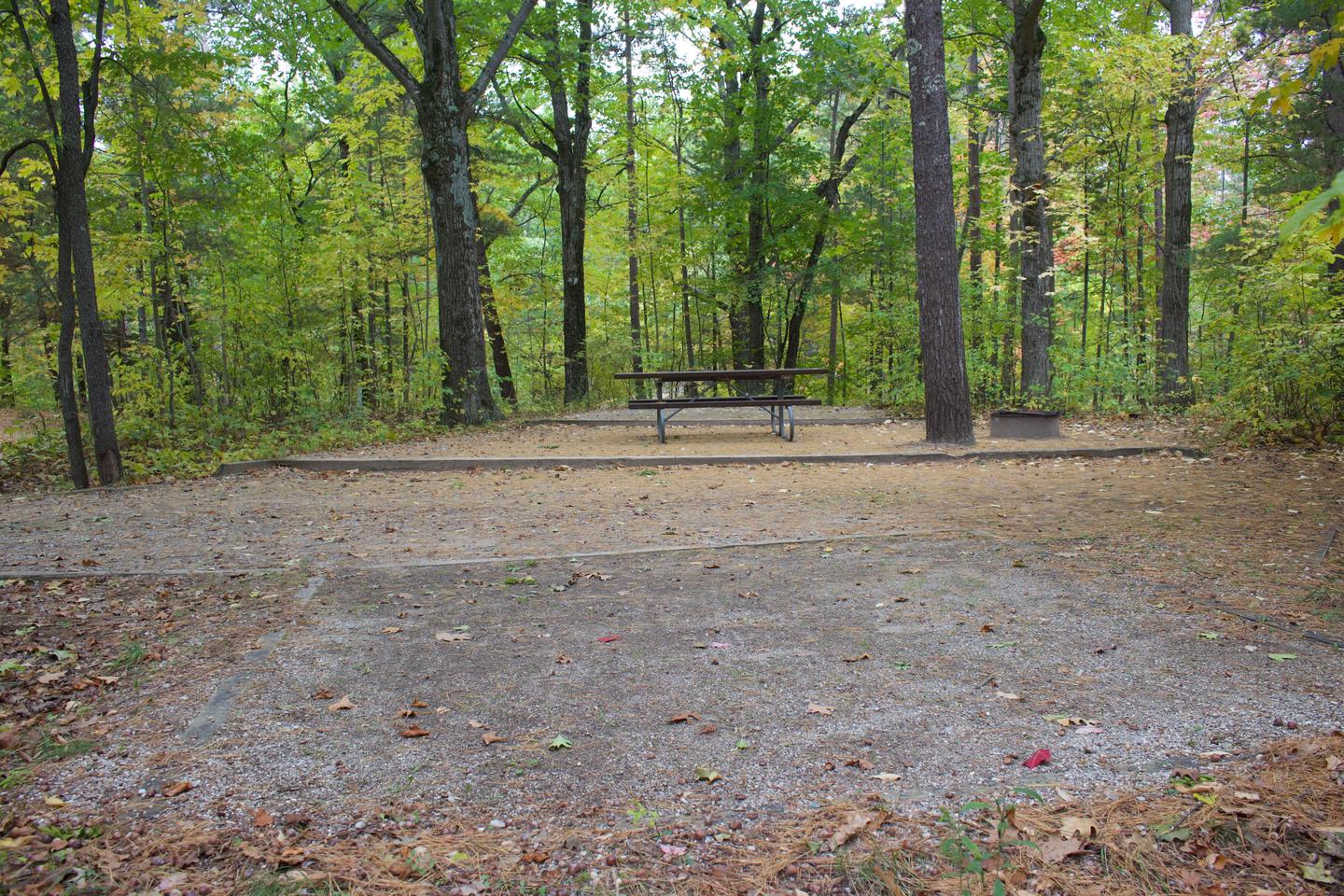 Campsite #34, view from the small tent pad toward the site
