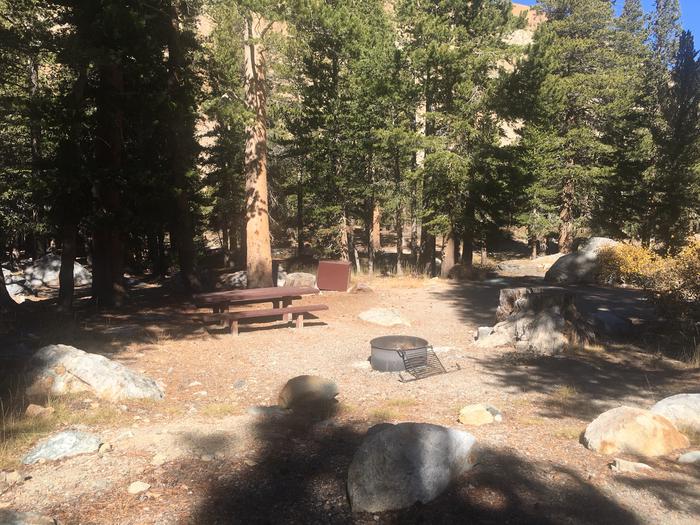 A photo of Site 034 of Loop TRUM at TRUMBULL LAKE with Picnic Table, Fire Pit, Shade, Food Storage, Tent Pad