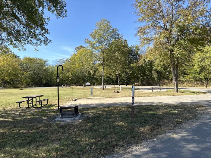 A photo of Site 623 of Loop Loop 600 at ALLEY SPRING with Picnic Table, Electricity Hookup, Fire Pit, Lantern Pole, Water Hookup