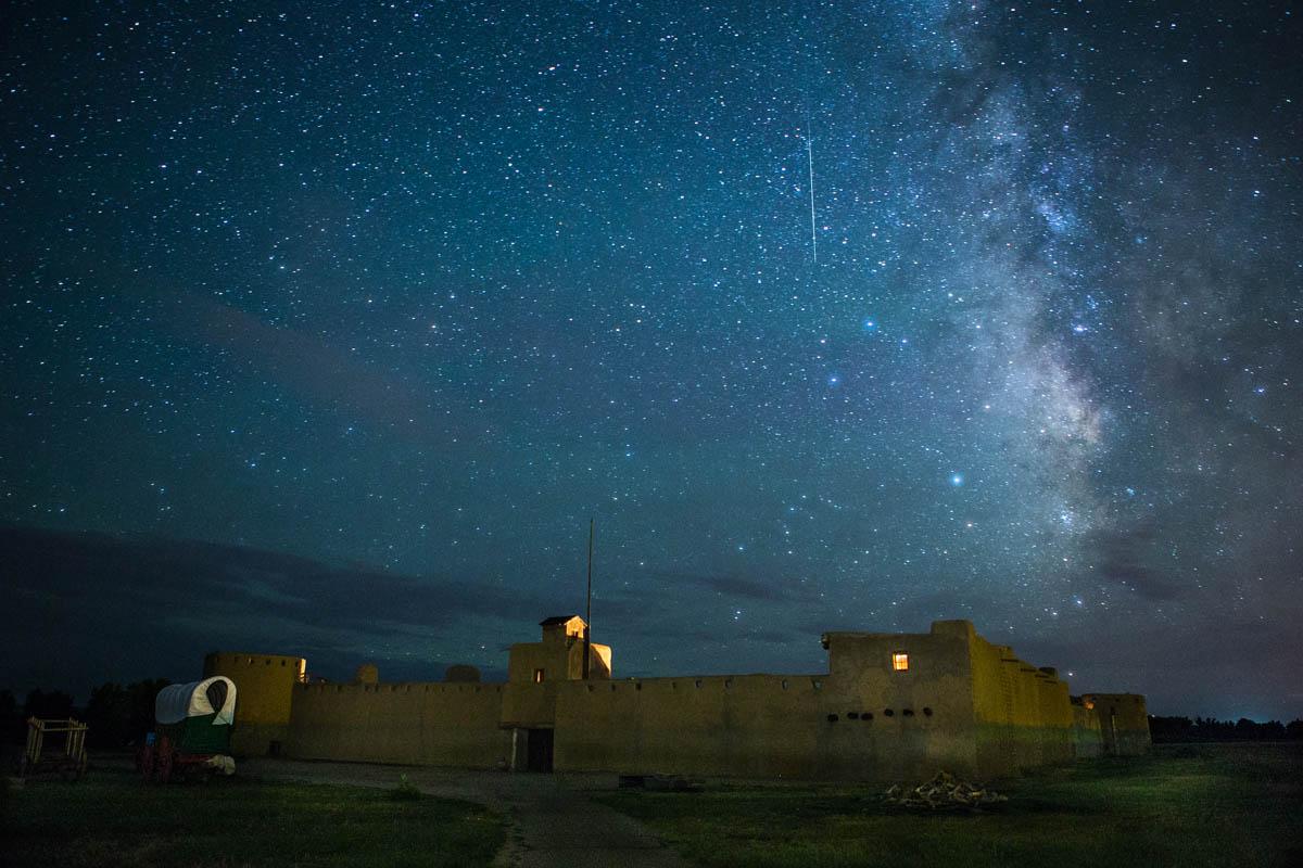 Bent's Old Fort at night